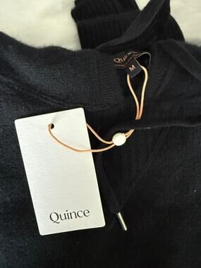 Copied -     Quince Mongolian Cashmere Hoodie Men's M Black 100% Cashmere NWT